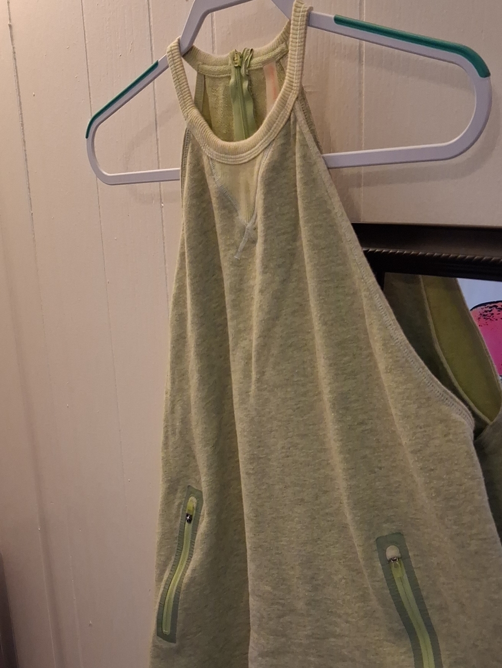 Free People Lime Green Sleeveless Halter Shorts Zip Back Romper Shortsie